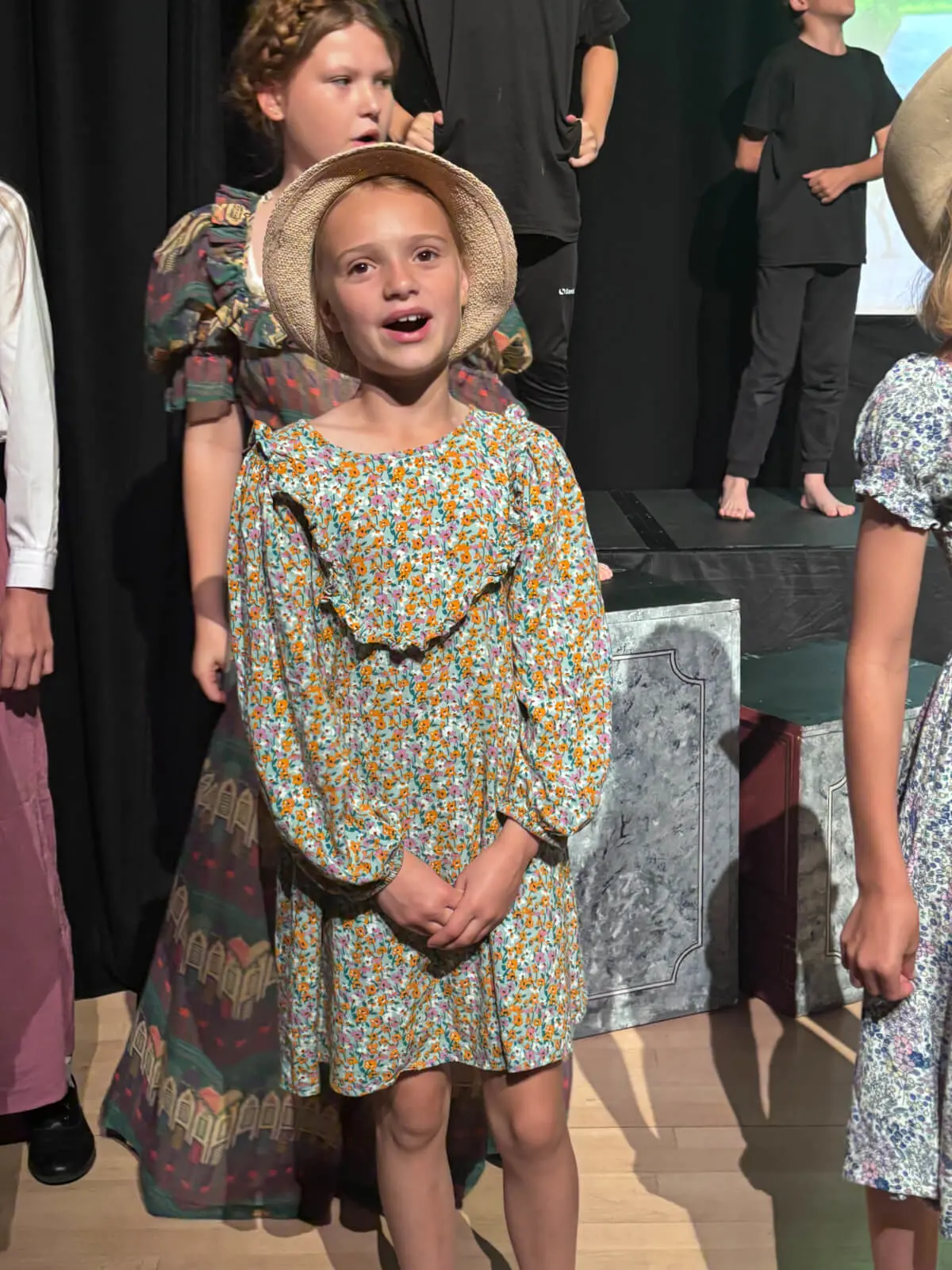 Pupils performing on stage in our Mary Poppins production at Brooke Priory School, a private school in Rutland