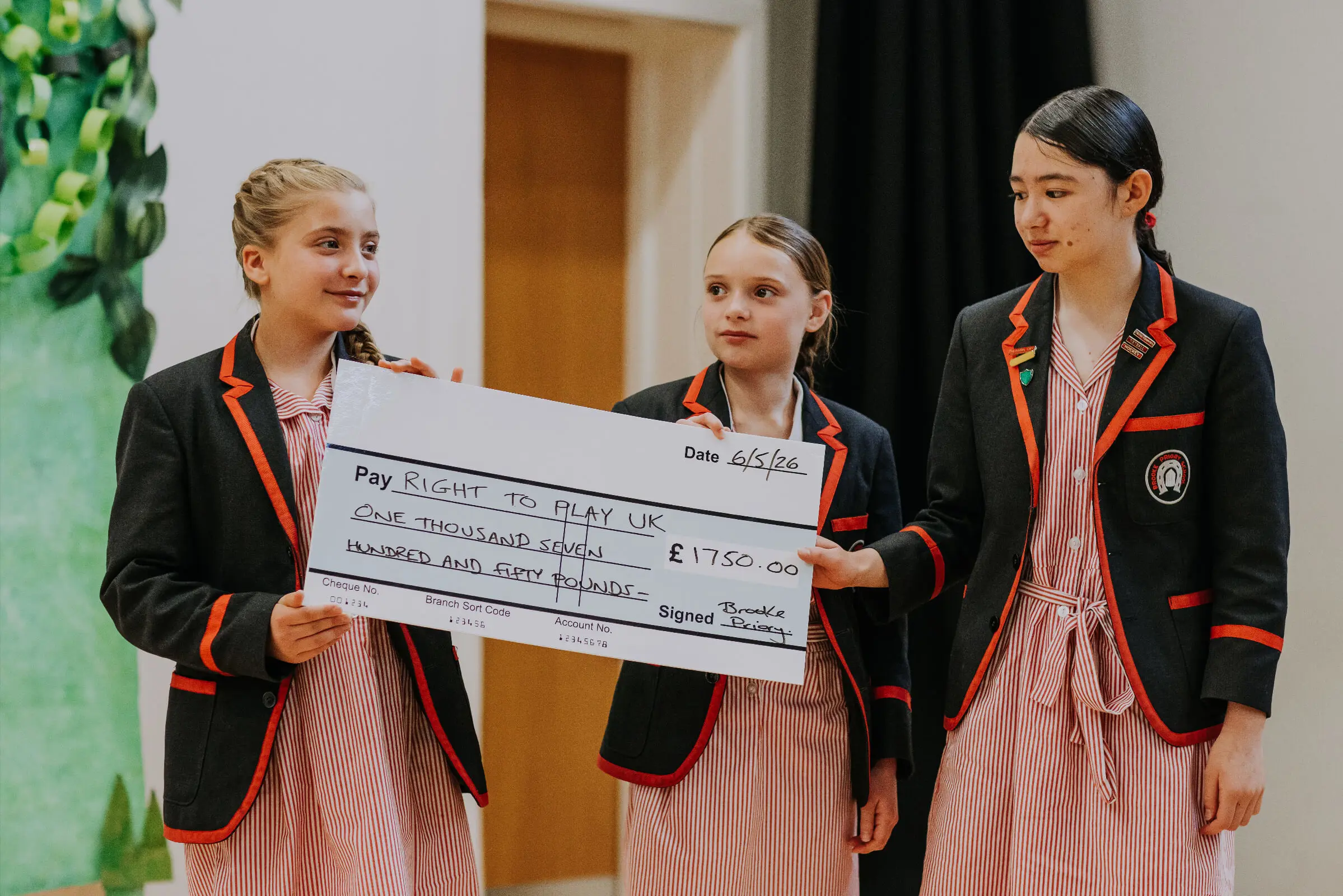 BROOKE PRIORY SCHOOL RAISES £1,750 FOR GLOBAL CHILDREN’S CHARITY RIGHT TO PLAY